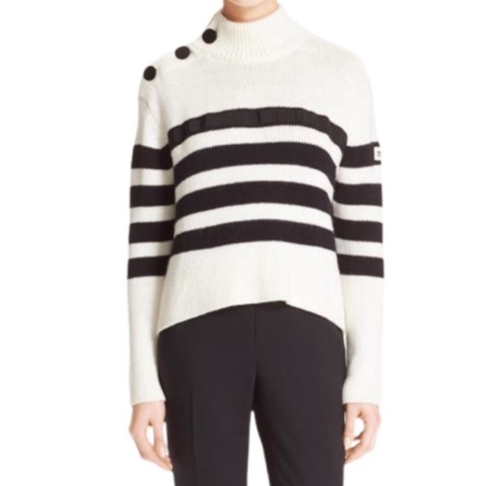 KATE SPADE Broome Street Chinky Mock Neck Striped Sweater XS
